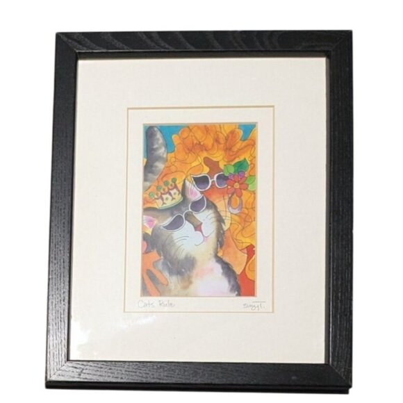"Cats Rule" Framed Art Print by Suzy T signed cat - Picture 1 of 12
